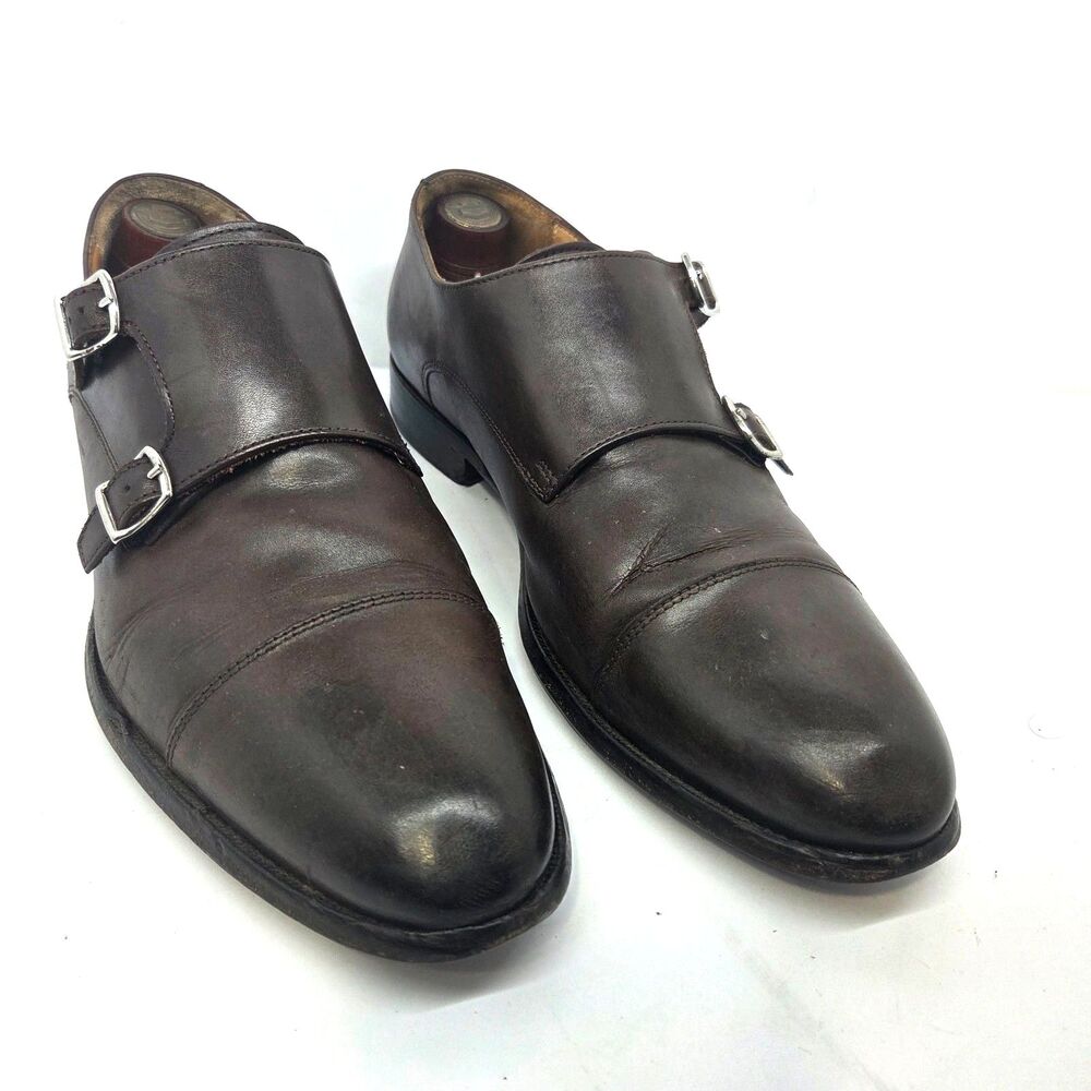Suit Supply Mens Brown Leather Double Monk Strap Shoes Size US 9.5 M EUR 42.5